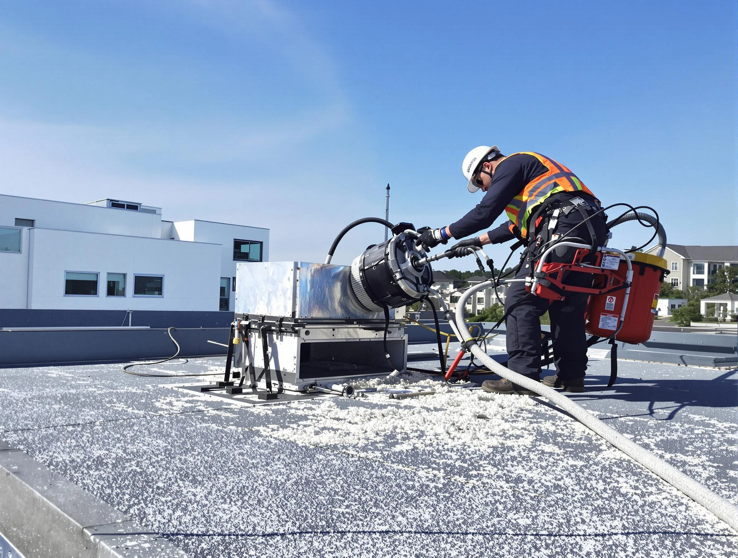 Cleaning Dryer Vent On Roof in Chelsea