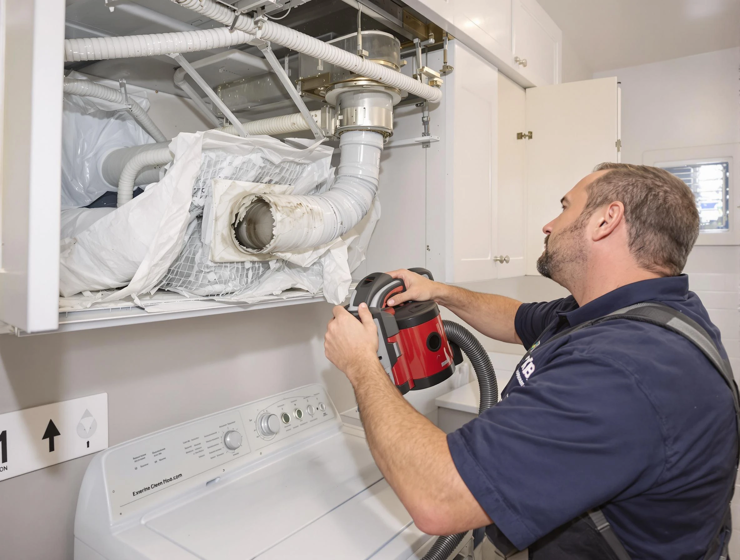 Chelsea Dryer Vent Cleaning technician performing professional exhaust vent cleaning at a residential property in Chelsea
